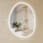 Miroir de Salle de Bain Asymétrique LED 70 x 50 cm - 3 couleurs, anti-buée, montage mural avec interrupteur tactile-2