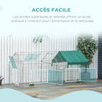 Clôture pour petits animaux cage pour animaux domestiques cadre en métal galvanisé 4 piquets de sol inclus 220 x-4
