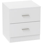 Table de chevet avec 2 tiroirs poignée en alliage d'aluminium style contemporain 45 x 39,5 x 49 cm blanc-0