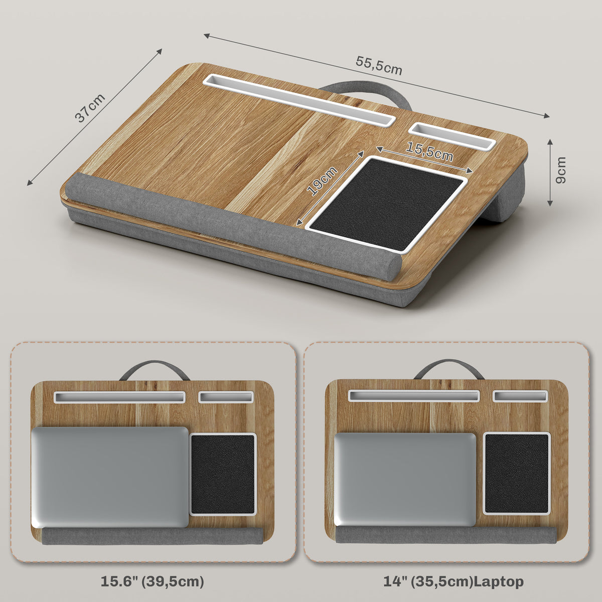 Support ordinateur portable lit avec traversin fente pour tablette ou téléphone tapis de souris repose-poignet poignée-2