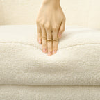 Fauteuil salon avec appuie-tête amovible, fauteuil crapaud en peluche teddy, pieds en métal, 71 x 65 x 90 cm, crème-8
