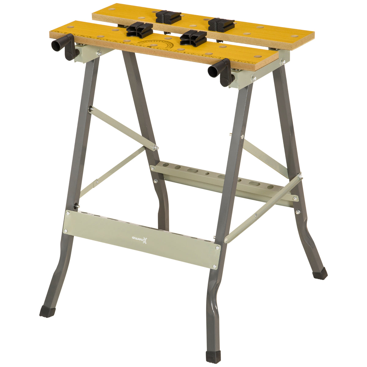Établi pliant établi de serrage avec 4 serre-joints table de travail, charge 100 kg, 62,5x60,5x78,5cm, gris-0