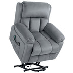 Fauteuil releveur électrique avec fonction massage et chaleur inclinaison réglable revêtement synthétique tissu gris-0