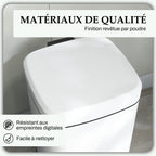 Poubelle de cuisine 20L avec couvercle à fermeture douce et pédale, seau intérieur amovible, 28L x 35l x 45H cm, blanc-5