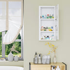 Armoire à pharmacie murale 2 étagères 3 niveaux avec porte aimantée métal 30 x 12 x 60 cm blanc-9