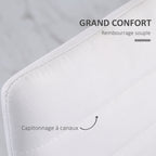 Lot de 4 chaises de salle à manger chaises de cuisine avec dossier haut pieds en métal et tissu en lin 41x50x97cm blanc-4