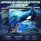 Écran de Projection 120" 4:3 HD 4K, Boîtier en Métal, Écran Hauteur Réglable Manuellement, 244x183cm, Blanc-3