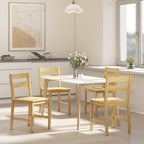 Lot de 2 chaises de salle à manger en bambou, chaises de cuisine sans accoudoirs avec assise à lattes, bois naturel-6