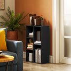 Bibliothèque étagère de rangement avec 5 compartiments, pour salon chambre à coucher bureau, 50x24x80cm, noir-1
