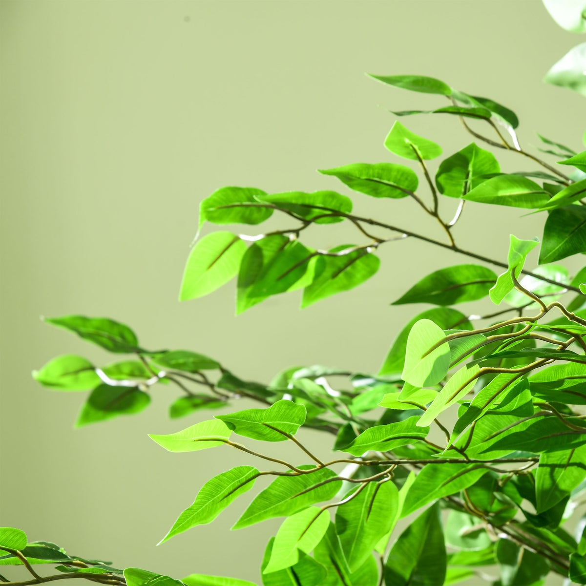 Plante artificielle ficus hauteur 1,80 m tronc branches liane lichen feuilles grand réalisme pot inclus vert-8