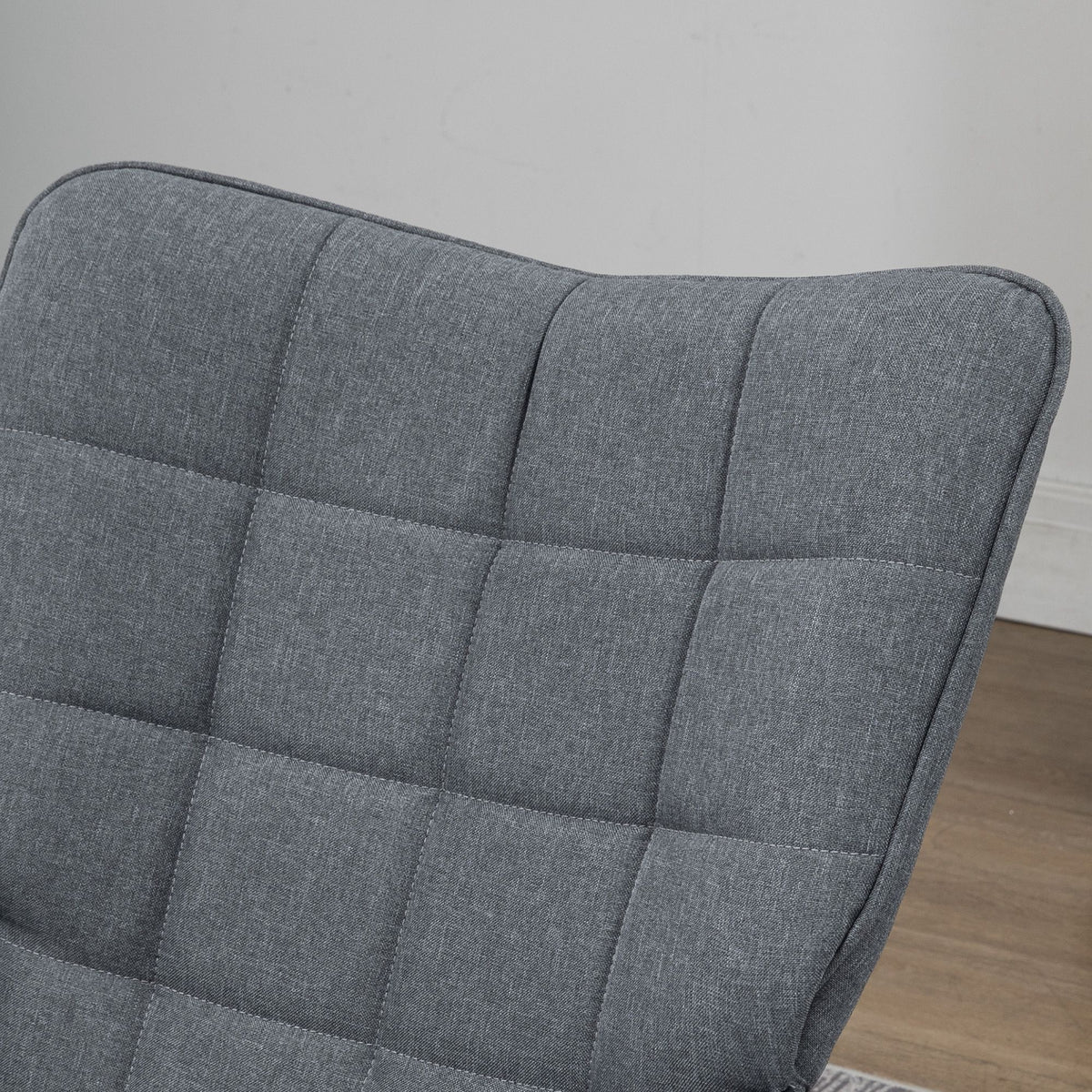 Fauteuil à bascule avec repose-pieds, rocking chair, assise large, dossier haut, coussin inclus, 64 x 89 x 90 cm, gris-9