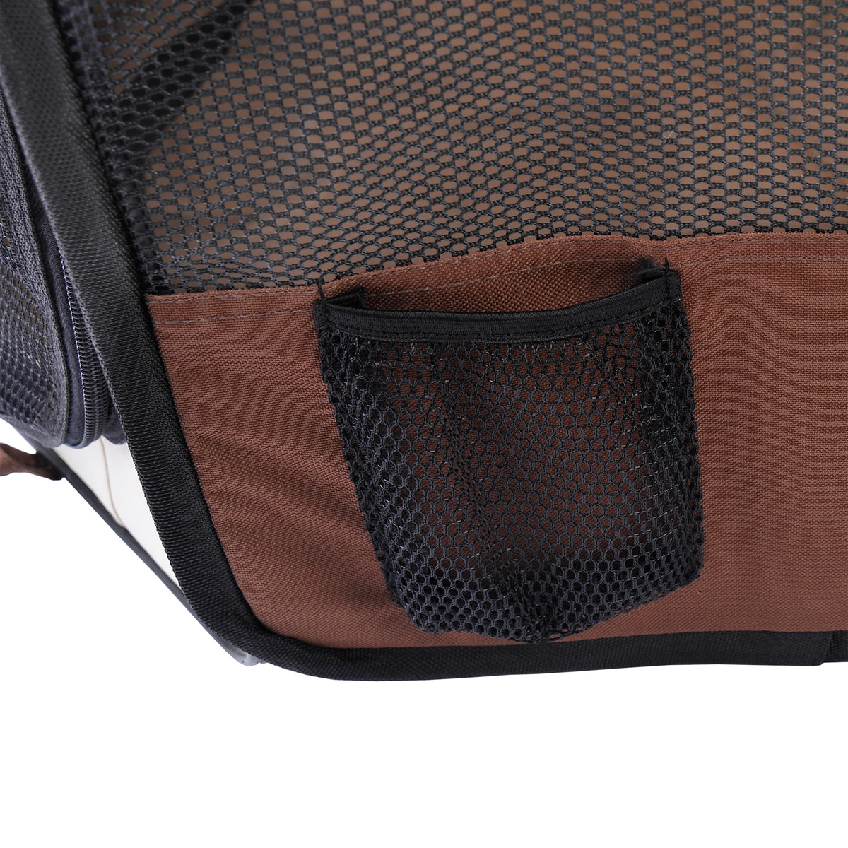 Parc enclos pliable pour chien chat petits animaux octogonal en tissu Oxford et acier Ø 90 x 41H cm marron beige-7