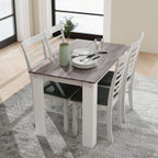 Table à manger table de cuisine moderne avec grand plateau 4-6 personnes en panneau de particules 120x69x75cm gris-7