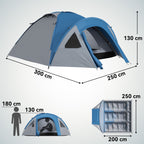 Tente de camping familiale 3 personnes tente dôme étanche légère, ventilée facile à monter double porte et-2