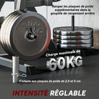 Machine d'extension de jambe, étirement des jambes, capacité 120 kg, multifonction 100 x 90 x 105 cm acier noir-6