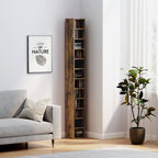 Rangements pour CD et DVD avec 12 compartiments, capacité max. 204 CD, 21 x 20 x 175 cm, brun rustique-8