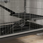 Cage pour rongeurs multifonction 4 plateformes 3 rampes 4 portes dim. 80L x 52l x 159H cm acier gris argenté noir-7