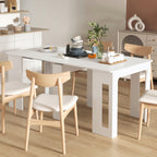 Table à manger pliante, table pliante cuisine extensible jusqu'à 6 personnes, pour petits espaces, salle à manger, blanc-1