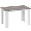 Table à manger table de cuisine moderne avec grand plateau 4-6 personnes en panneau de particules 120x69x75cm gris-0