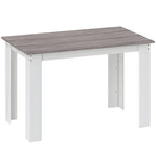Table à manger table de cuisine moderne avec grand plateau 4-6 personnes en panneau de particules 120x69x75cm gris-0