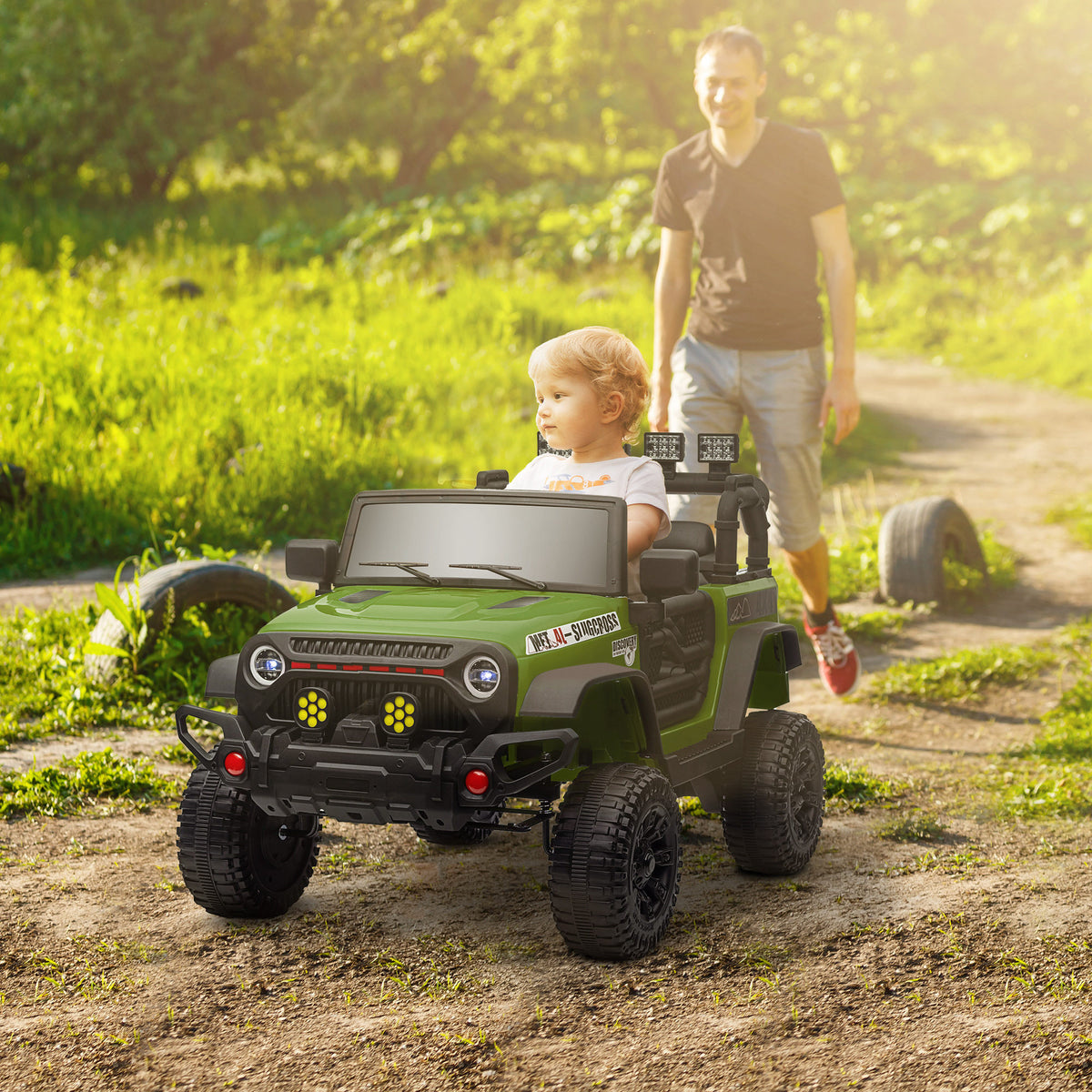 Buggy 4x4 voiture électrique enfant UTV avec télécommande 2.4Ghz 2 moteurs 12 V vert-1