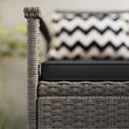 Banc extérieur jardin 2 places banc de rangement 160L en rotin PE avec coussin 2 oreillers 112 x 62 x 82 cm gris-8