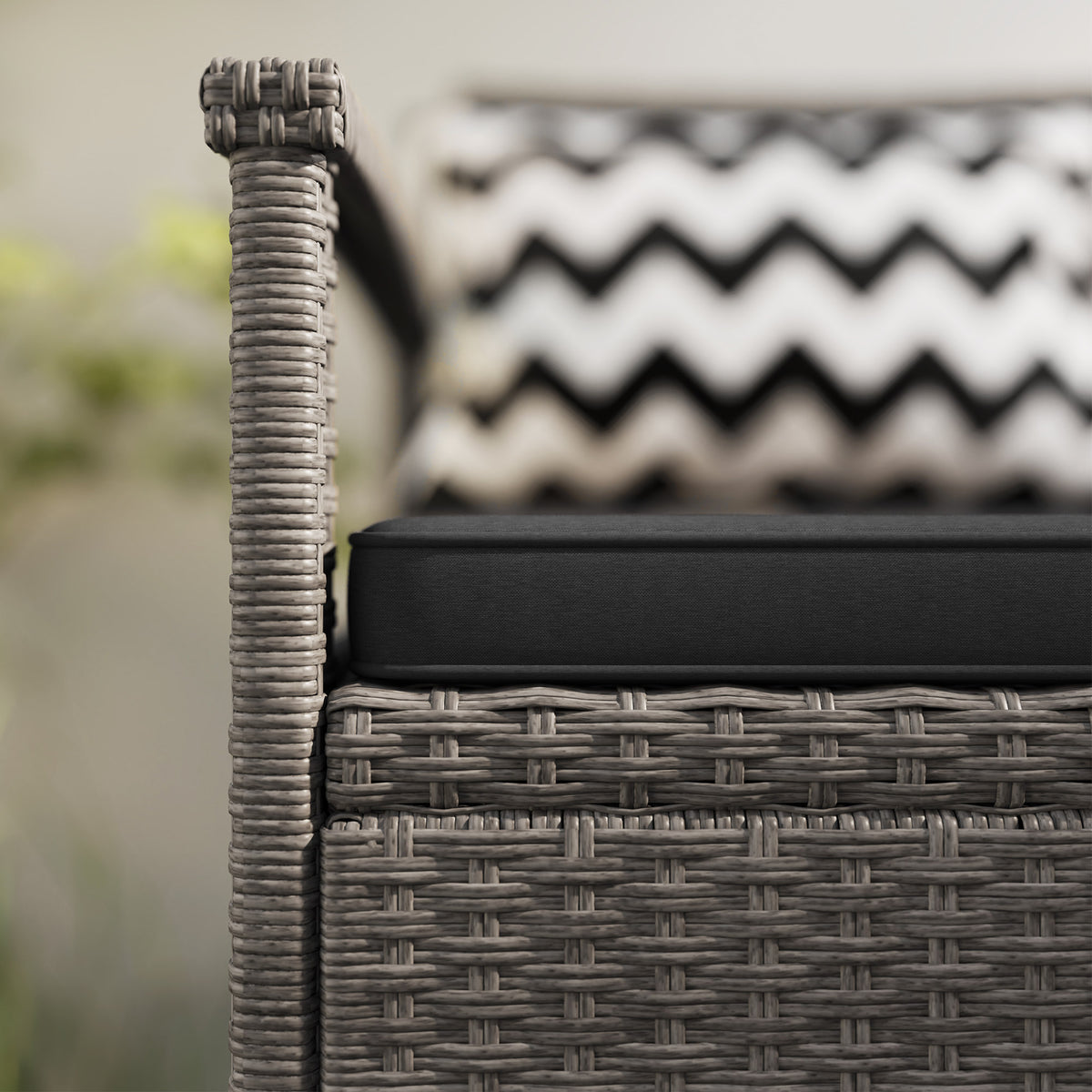 Banc extérieur jardin 2 places banc de rangement 160L en rotin PE avec coussin 2 oreillers 112 x 62 x 82 cm gris-8