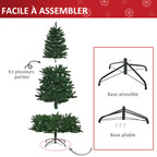 Sapin de Noël Artificiel 240H cm 1499 Branches épines Imitation Nordmann Grand réalisme Vert-5