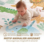 Tapis de Jeu pour Enfants Tapis de Chambre d'Enfant en Mousse Épaisseur 3 cm Motif Animal Base Antidérapante 150x200cm-5