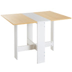 Table de cuisine pliable 103L x 76l x 74H cm en bois bicolore chêne blanc-0