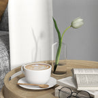 Pouf rond repose-pieds tabouret avec coffre de rangement, plateau réversible, meuble 3 en 1 pied en bois beige-7
