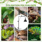 Support de lampe chauffante pour reptiles hauteur et largeur réglables pour amphibiens base en acier 32 x 9 x 67 cm noir-3