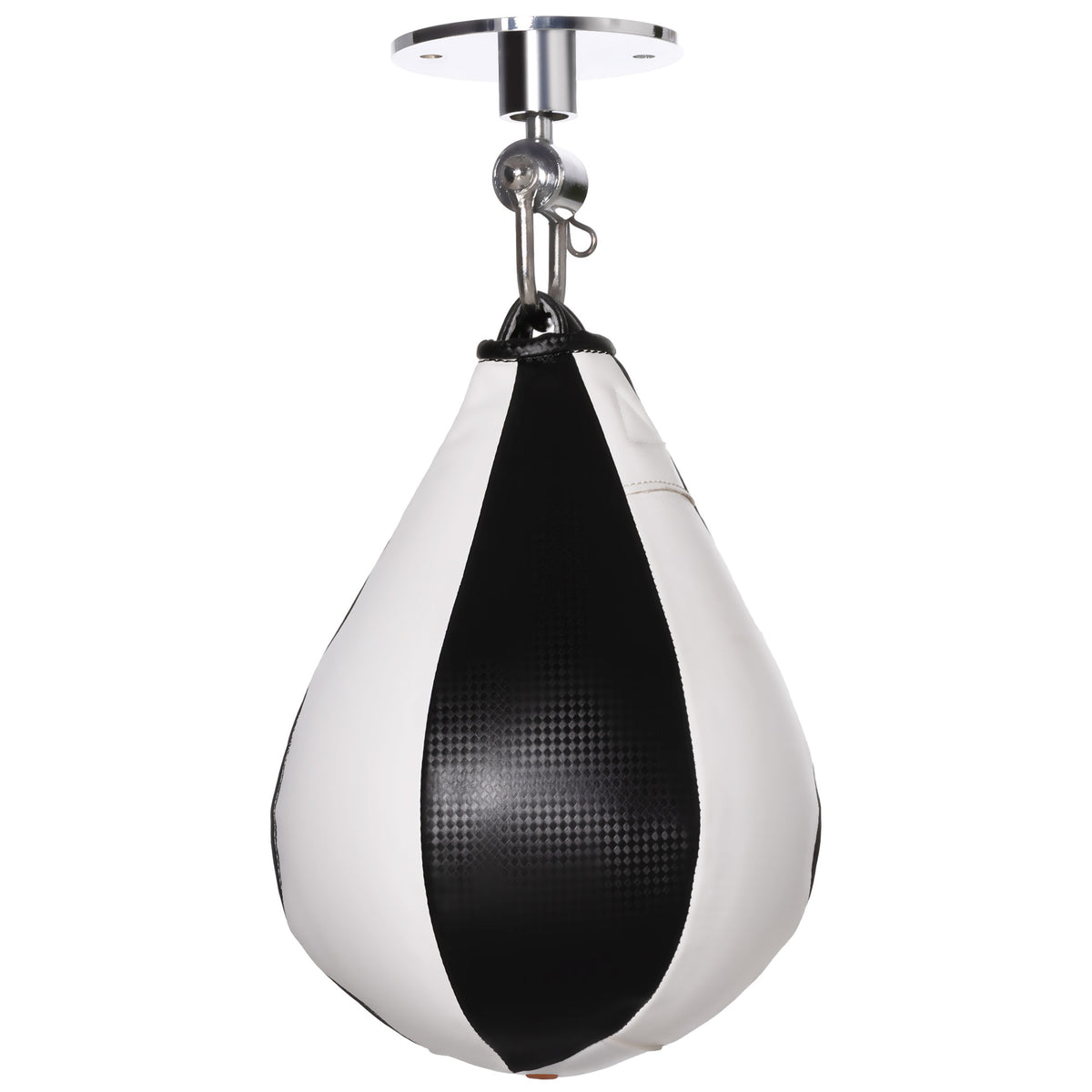 Poire de vitesse boxe sac de frappe adulte avec pivotant rotule 360° pompe montage mural ou plafonnier noir et blanc-0