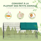 Parc enclos modulable acier avec bache pour lapins rongeurs petits animaux intérieur extérieur 220L x 85l x 103H cm-5