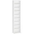 Rangements pour CD et DVD 9 compartiments et 6 étagères réglables capacité max. 260 CD/120 DVD 33 x 24 x 140 cm blanc-0