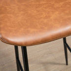 Lot de 2 tabourets de bar assise en similicuir hauteur 76 cm avec repose-pieds en acier et dossier design vintage marron-7