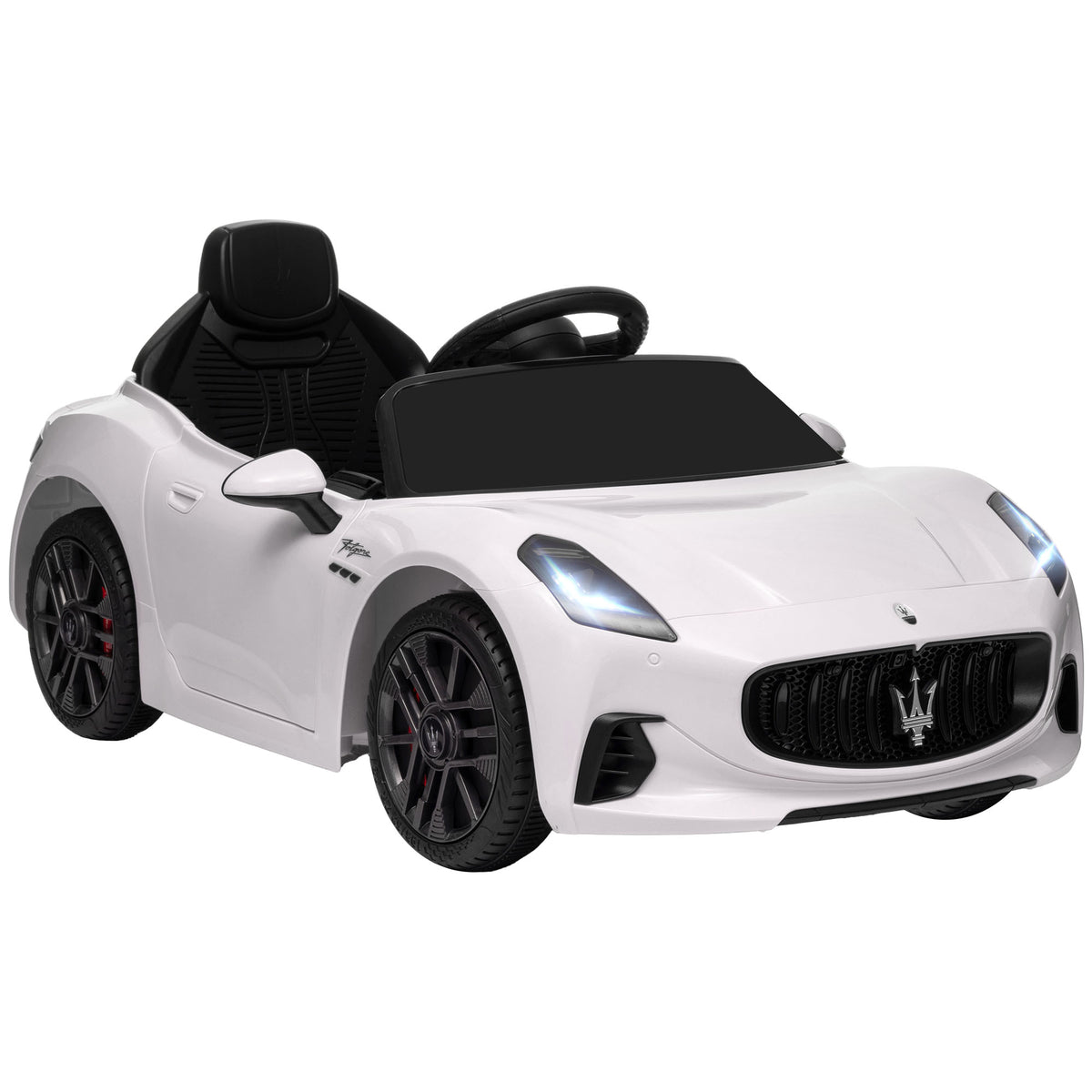 Voiture électrique pour enfants sous licence Maserati Gran Turismo Folgore, 12V avec télécommande, de 3 à 5 ans, blanc-0