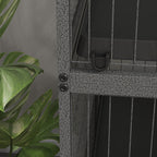 Cage pour rongeurs Multifonction 4 Plateformes 3 rampes 4 Portes dim. 80L x 52l x 128H cm acier Gris argenté Noir-7