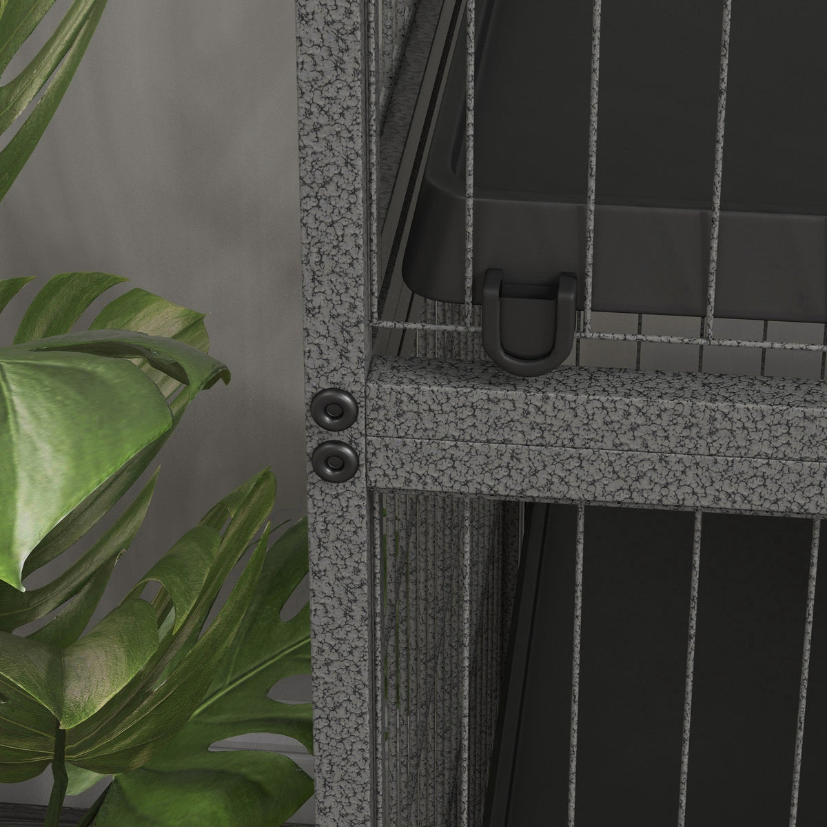 Cage pour rongeurs Multifonction 4 Plateformes 3 rampes 4 Portes dim. 80L x 52l x 128H cm acier Gris argenté Noir-7
