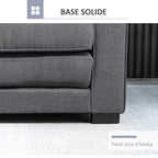 Canapé droit convertible 2 places - dossier capitonné - 147,5 x 75 x 85 cm - gris-6