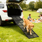 Rampe pour Chien Pliable en Acier, Escalier pour Chien avec Surface Antidérapante, Charge 180 kg, 191 x 50 x 4 cm, Noir-1