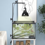Support de lampe chauffante pour reptiles hauteur et largeur réglables pour amphibiens base en acier 32 x 9 x 67 cm noir-9