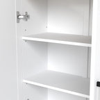 Buffet meuble cuisine rangement avec placard à portes et étagères réglables, 60 x 30 x 90 cm, blanc-9