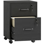 Caisson bureau mobile à 2 tiroirs, meuble rangement bureau sur roulettes pour documents suspendus format lettre, noir-0