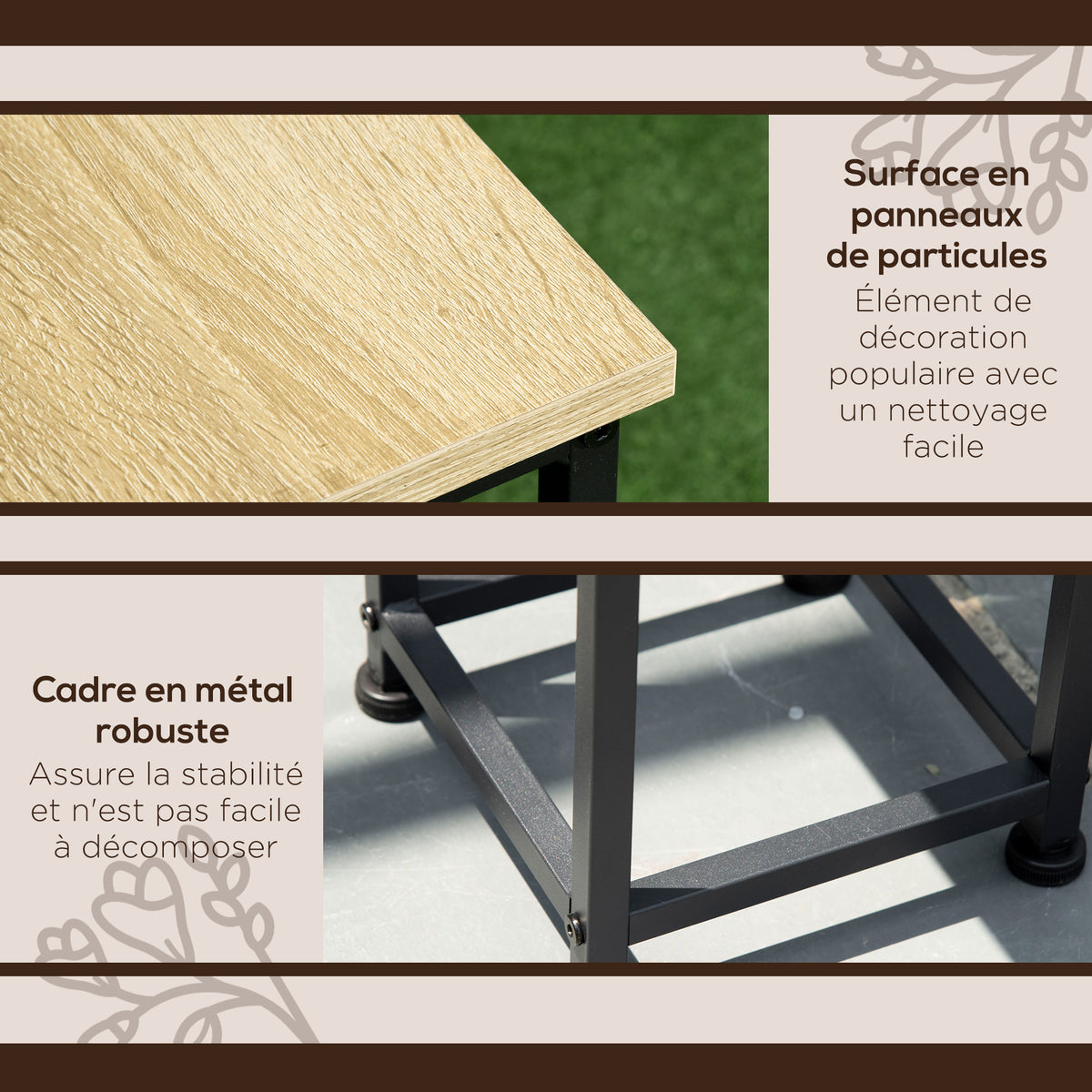 Lot de 3 supports pot de fleurs porte-plantes carrées empilables - 21 x 21 x 50/70/90 cm - acier-4