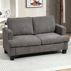 Canapé 2 places 120 cm avec coussins de dossier amovibles, tissu chenille pour salon, chambre, bureau, gris foncé-6