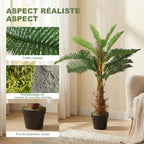 Palmier Artificiel palmier 100 cm avec 21 Feuilles en PEVA, Plante Décorative avec Pot en Plastique, Vert-3
