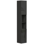 Meuble colonne de salle de bain 2 placards avec étagères réglables + 2 niches 30 x 30 x 181,5 cm noir-0