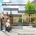Abri de Jardin en Métal 3 m² Facile à Monter, Cabane de Jardin Structure en Acier Galvanisé Améliorée, Chêne-3