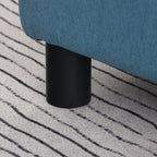 Pouf repose-pied tabouret bas en tissu de lin capacité de charge 110 Kg 40 x 30 x 24 cm bleu foncé-7